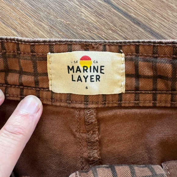 Marine Layer Rust Plaid Cropped Pants - Picture 11 of 15